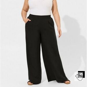 🆕️🖤 3X BLACK PULL ON WIDE LEG WASHABLE CHALLIS PANT🖤